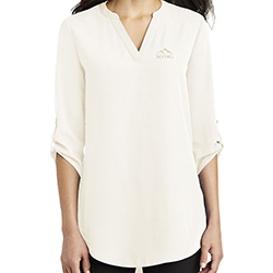 2021 CREAM LADIES 3/4-SLEEVE TUNIC BLOUSE